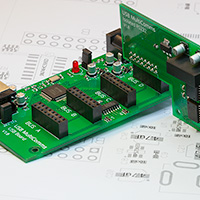 Click to view large image of PCB with RS232 prototype board