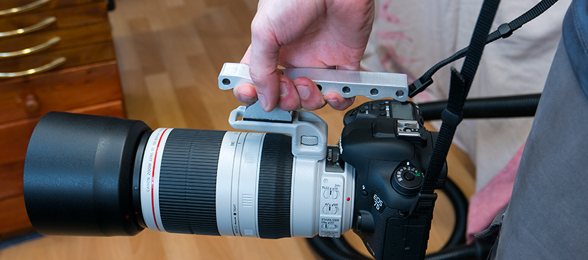 Grip fitted to the camera
