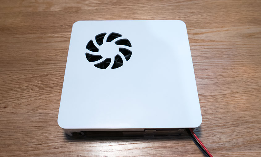 The completed case with fan cutout