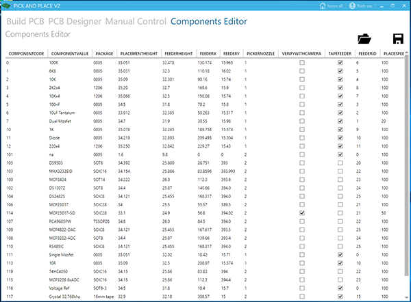 Components List Editor
