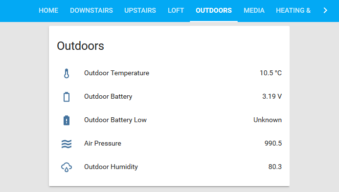 Outdoors sensors page