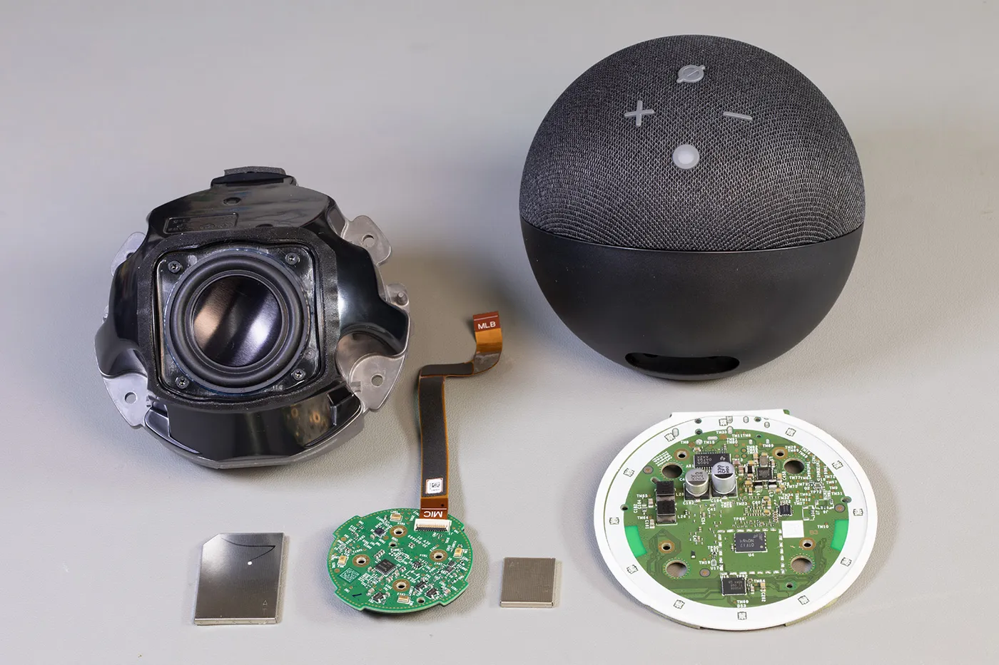 Image of disassembled device of Amazon Echo