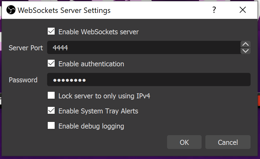 websocket settings