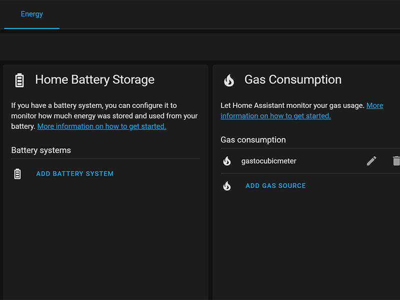 Energy Config Page