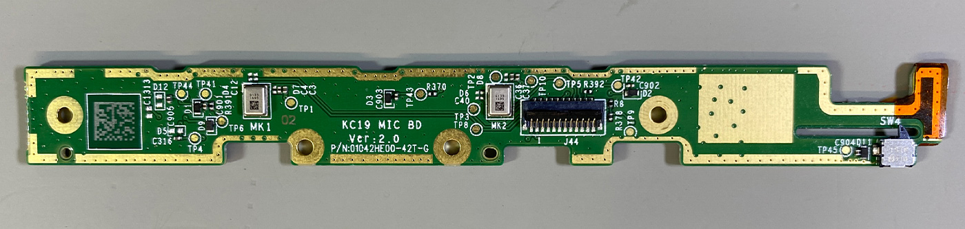 Top of the Microphone and button PCB