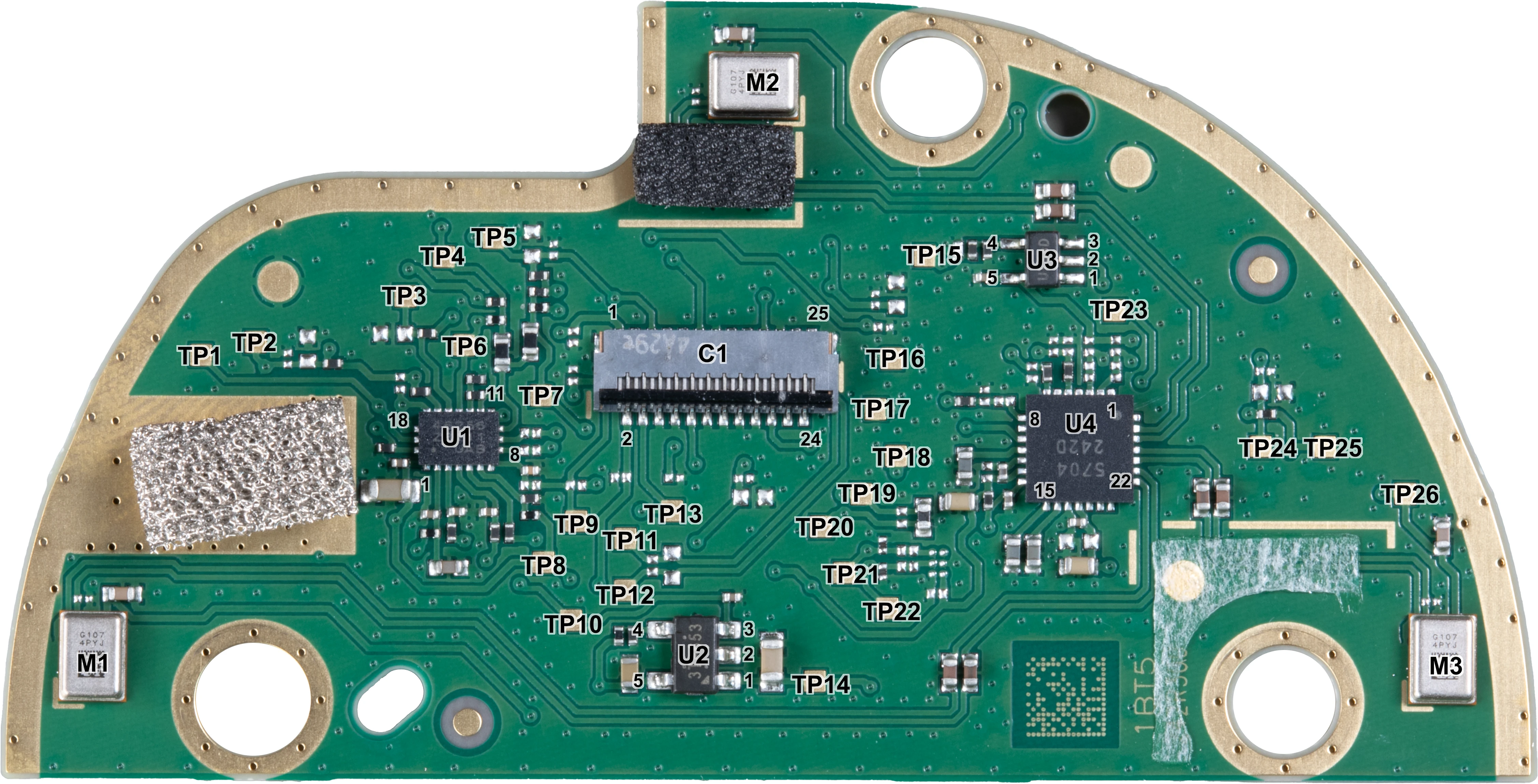 Microphone and Switch PCB with text points