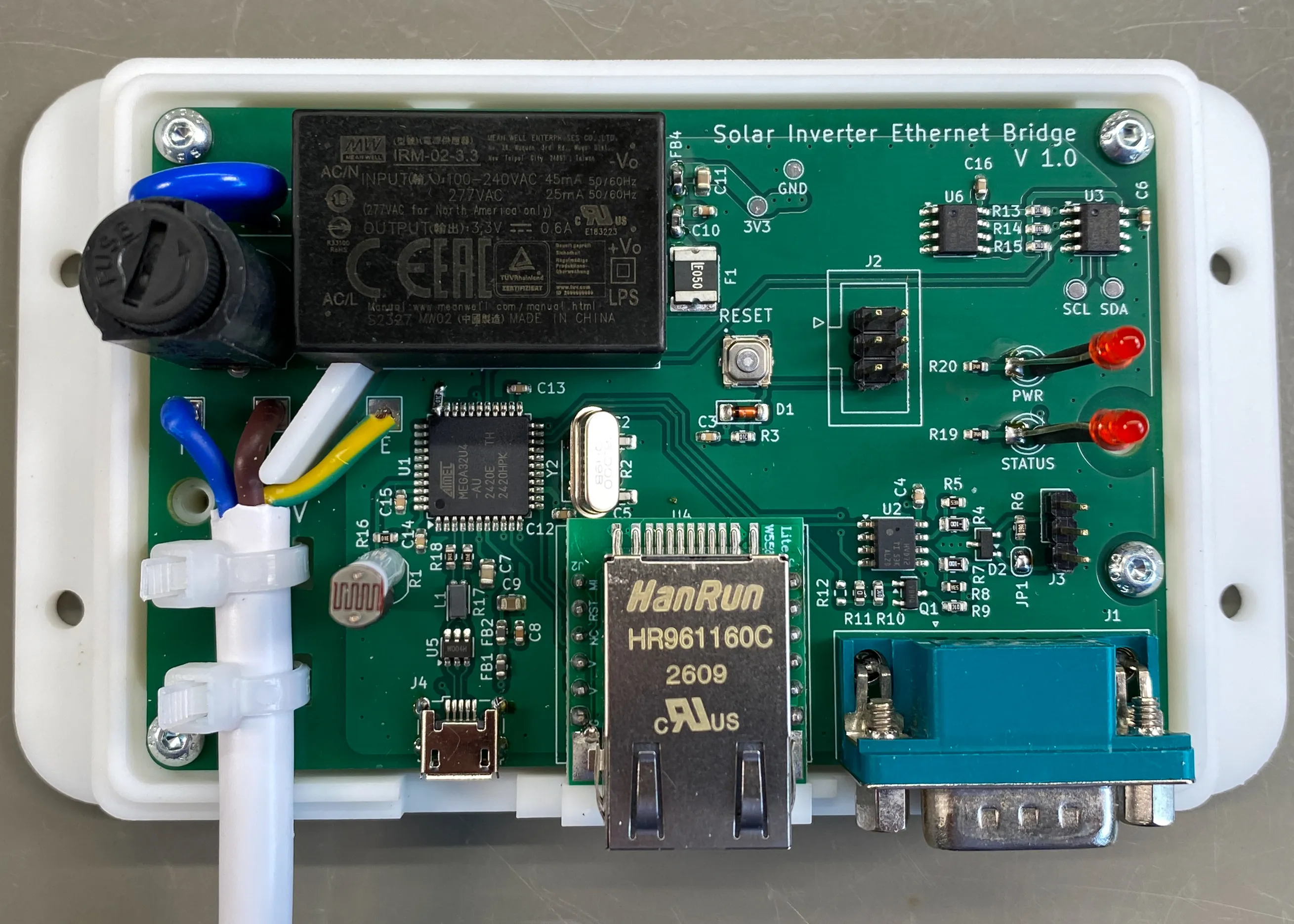 components soldered to the board