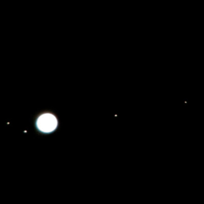 Jupiter and four moons