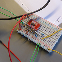 Click to view large image of Op Amp on breadboard
